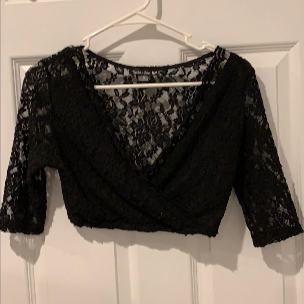 Black Lace Crop Top
